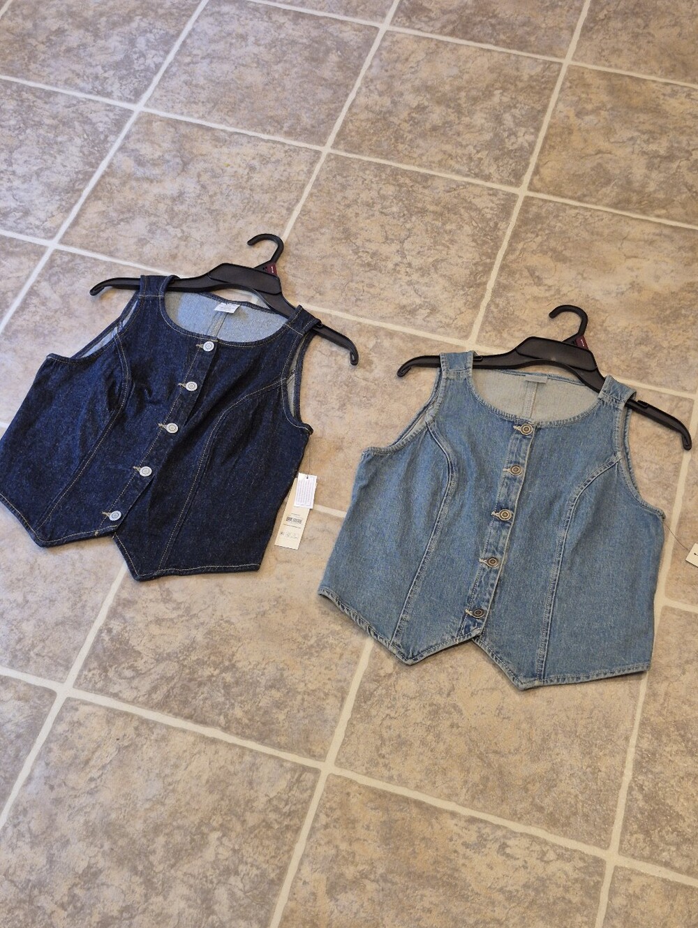 NWT Lot Of 2 No Boundaries Denim Vest Or Denim Shirt Set Womens Size Small